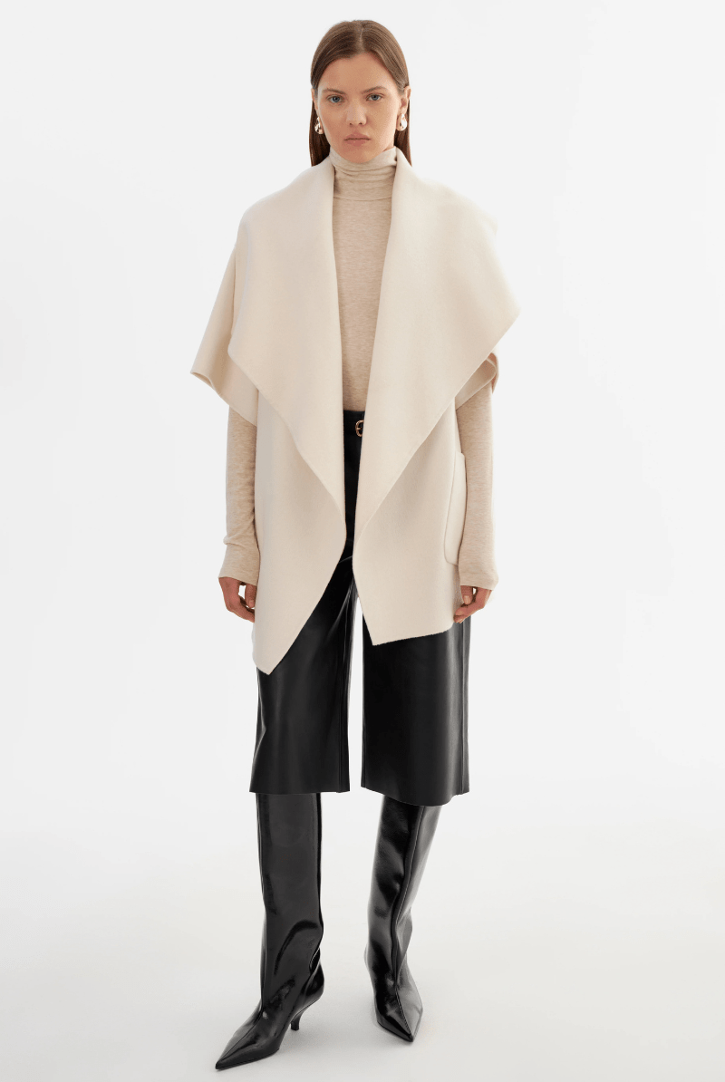 Outerwear - Lamarque - Penelope Coat in Whisper White - Archery Close