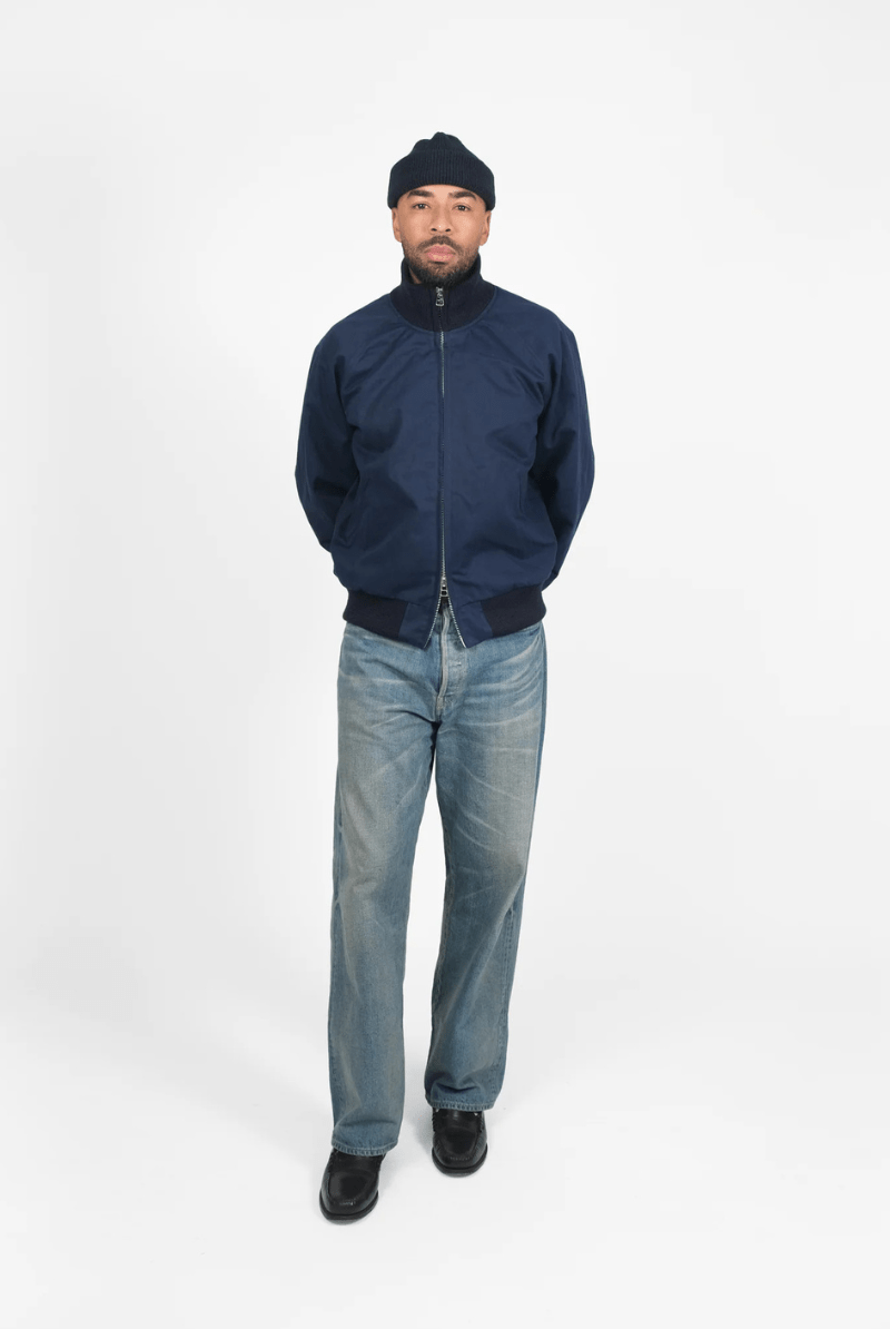 Outerwear - Dehen 1920 - Pilot Jacket - Dry Wax Cotton, Regal Blue - Archery Close