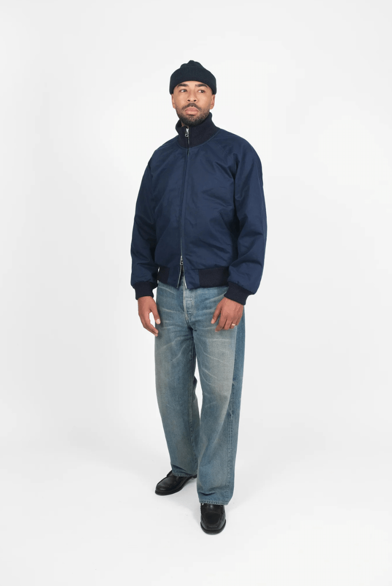 Outerwear - Dehen 1920 - Pilot Jacket - Dry Wax Cotton, Regal Blue - Archery Close