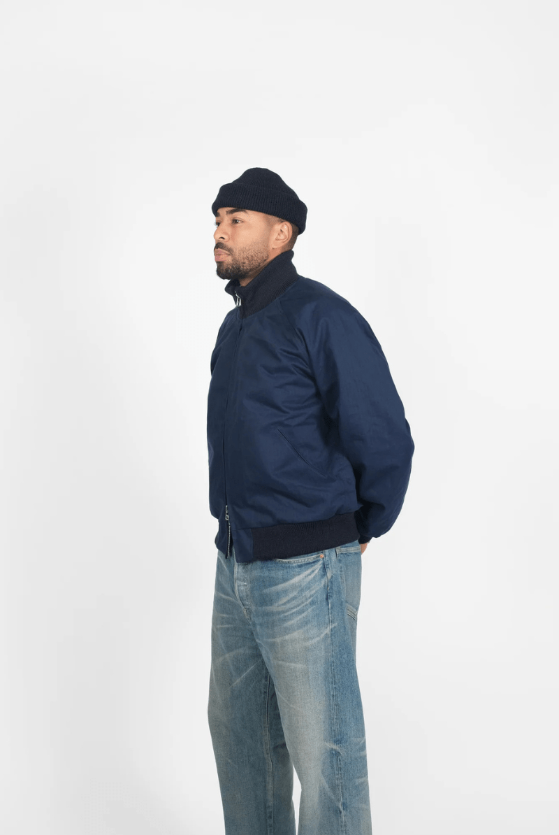 Outerwear - Dehen 1920 - Pilot Jacket - Dry Wax Cotton, Regal Blue - Archery Close