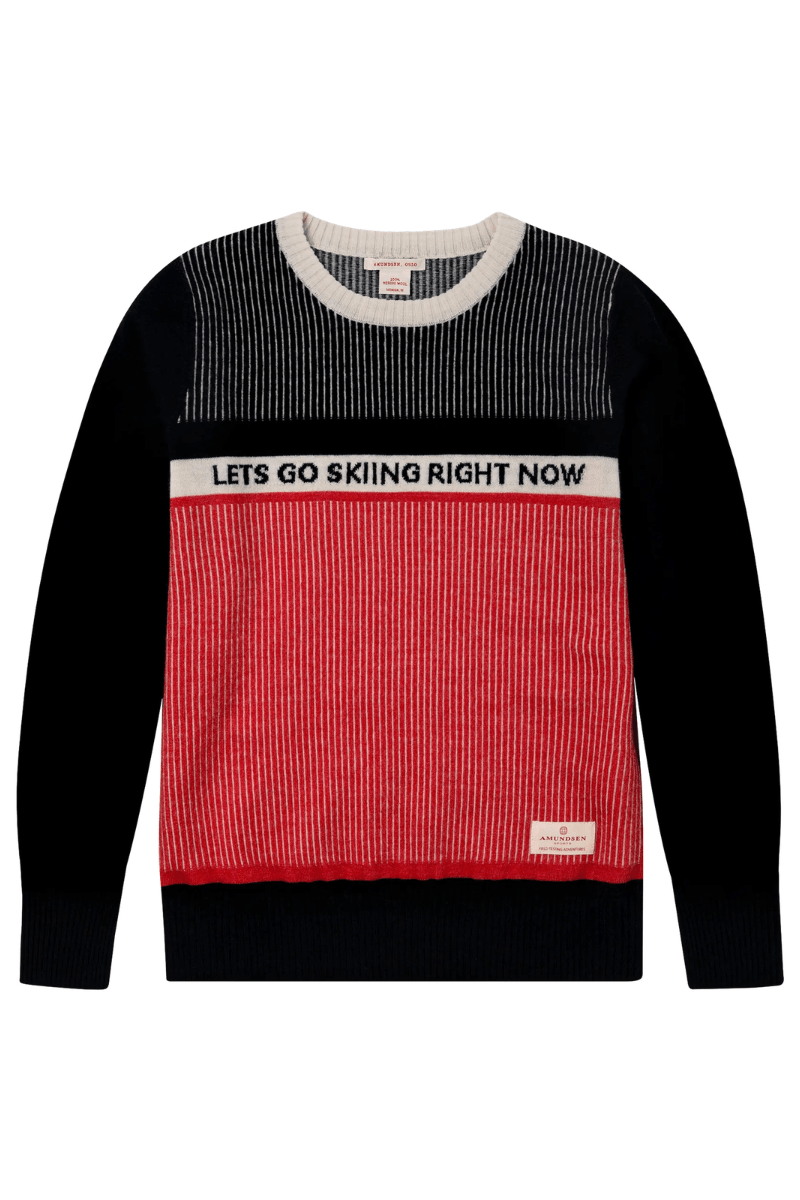 Sweater - Amundsen - Pinstripe Ski Crew Sweater - Archery Close