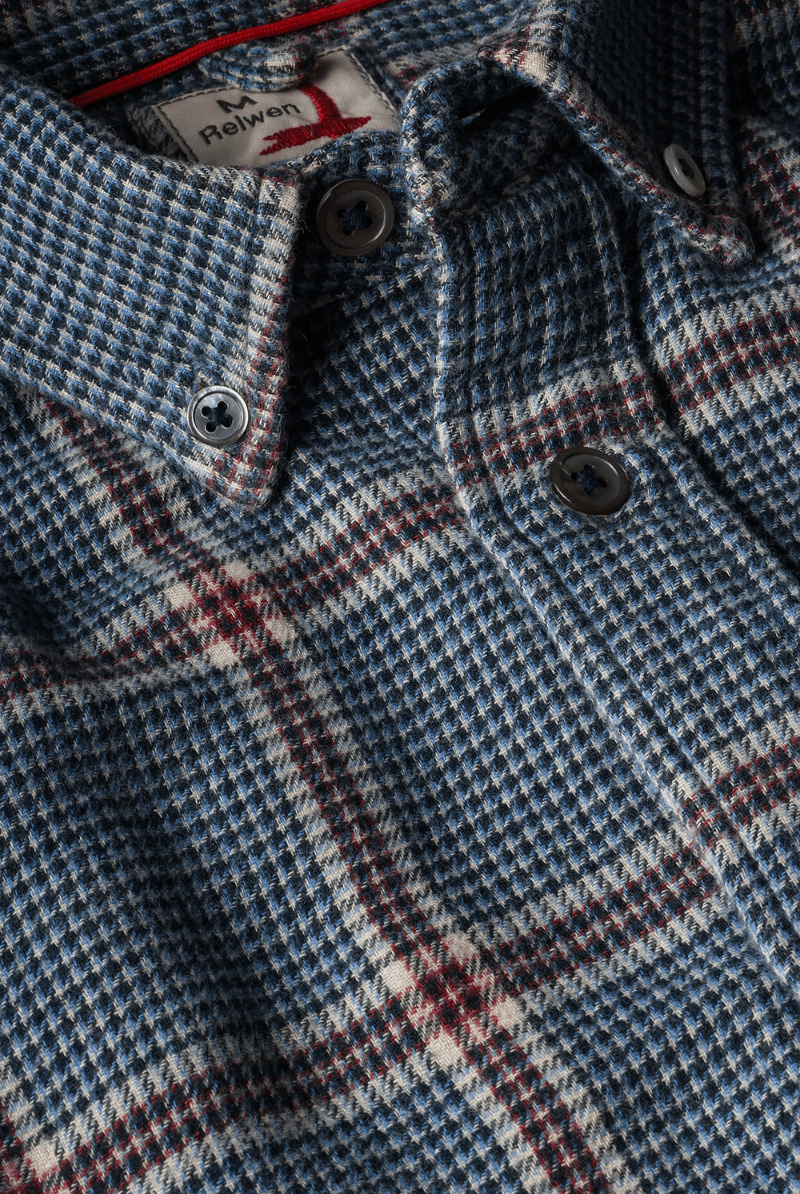 Shirts & Tops - Relwen - Plaid Chamois Lined Flannel - Blue/Khaki/Red - Archery Close