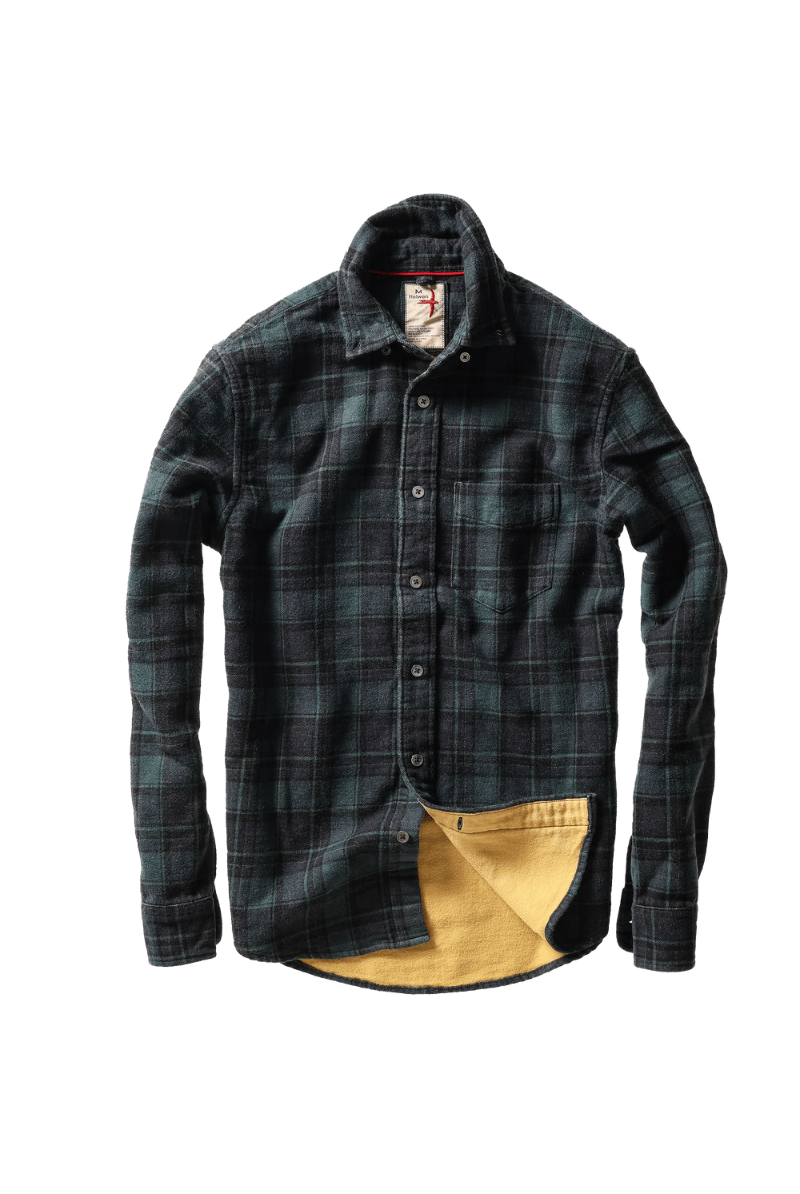 Shirts & Tops - Relwen - Plaid Chamois Lined Flannel - Green/Navy/Black - Archery Close