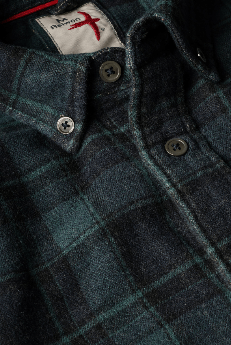 Shirts & Tops - Relwen - Plaid Chamois Lined Flannel - Green/Navy/Black - Archery Close