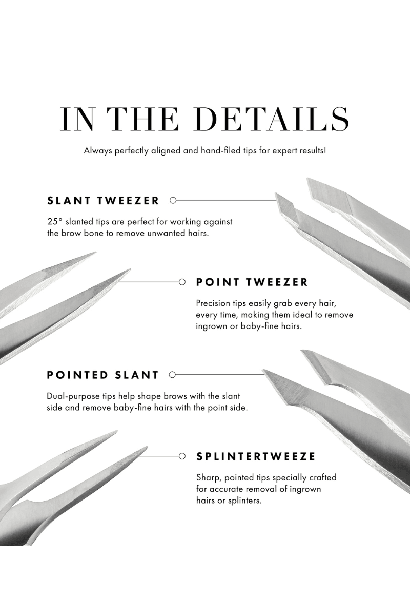 Hair & Skincare - Tweezerman - Platinum Silver Slant Tweezer - Archery Close