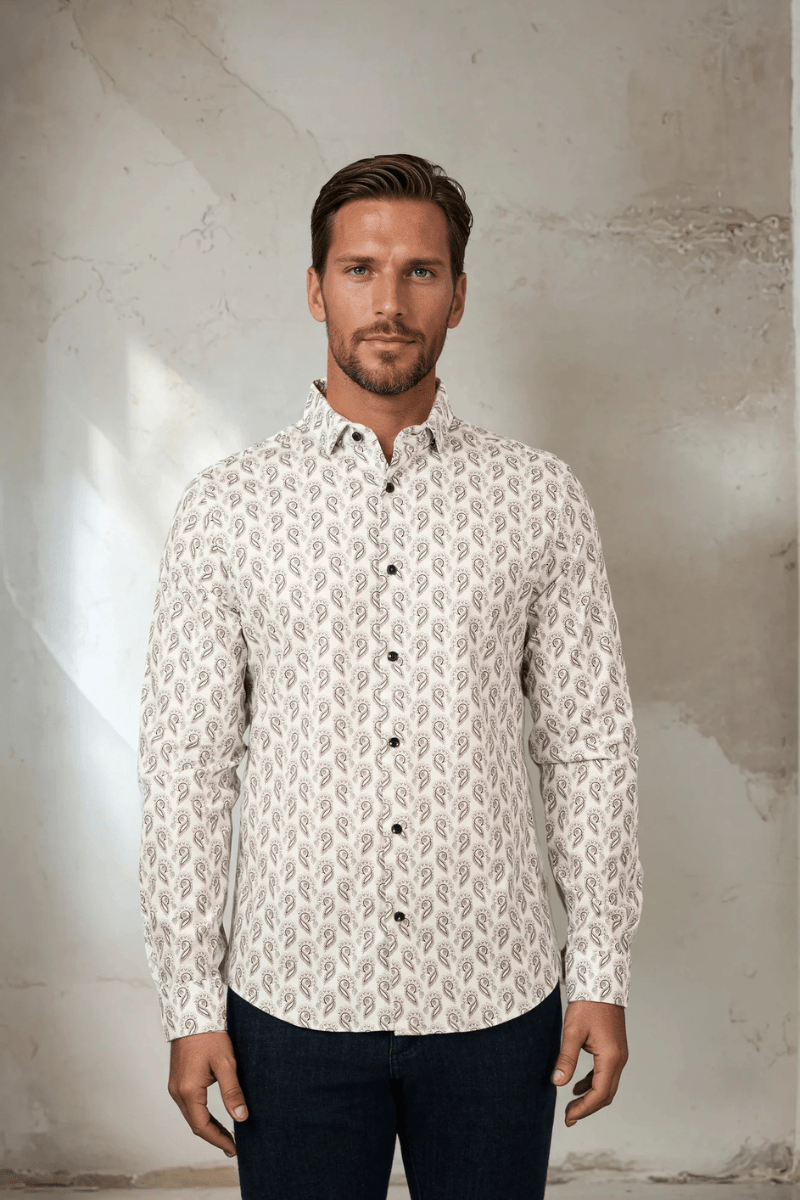 Shirts & Tops - Stone Rose - Printed Feather Paisley - Archery Close