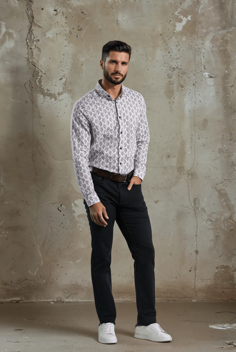 Shirts & Tops - Stone Rose - Printed Feather Paisley - Archery Close