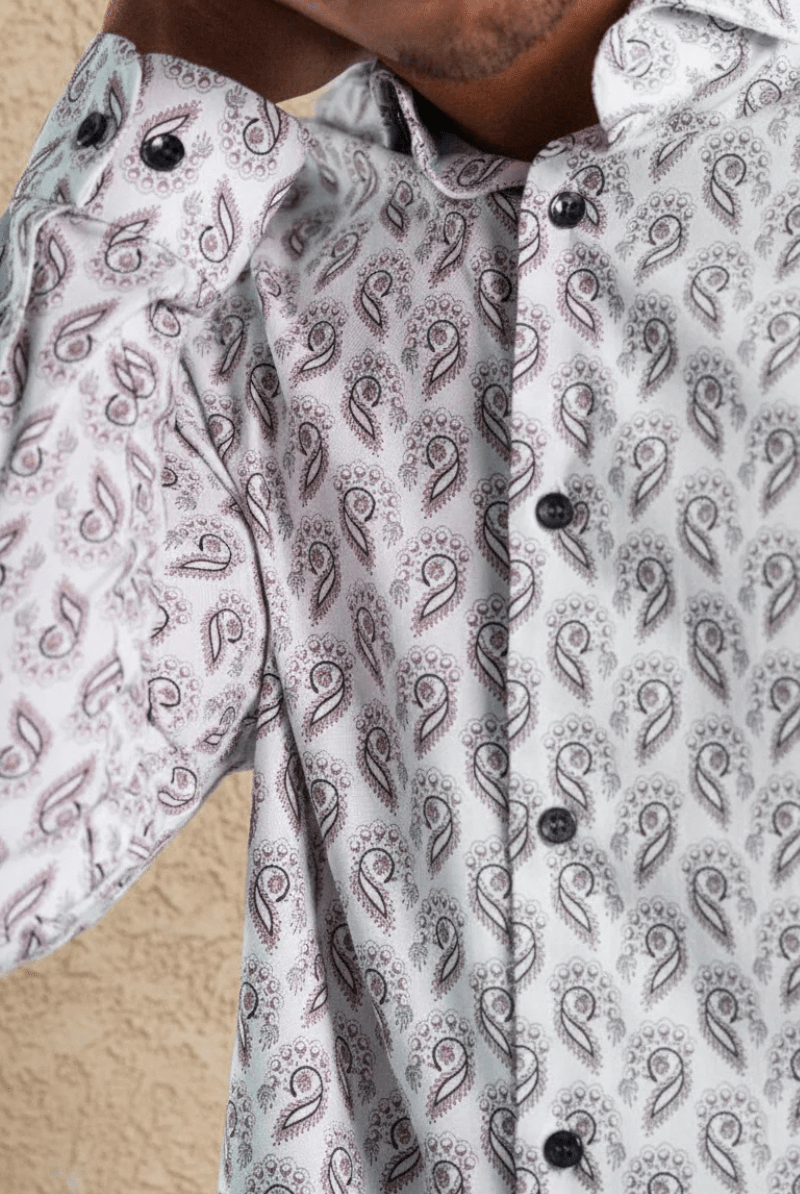 Shirts & Tops - Stone Rose - Printed Feather Paisley - Archery Close