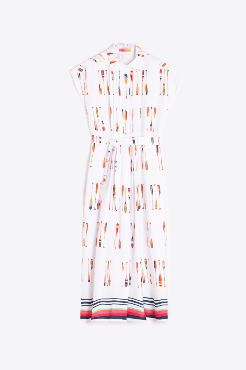 Dresses - Vilagallo - Printed Oar Dress - Archery Close