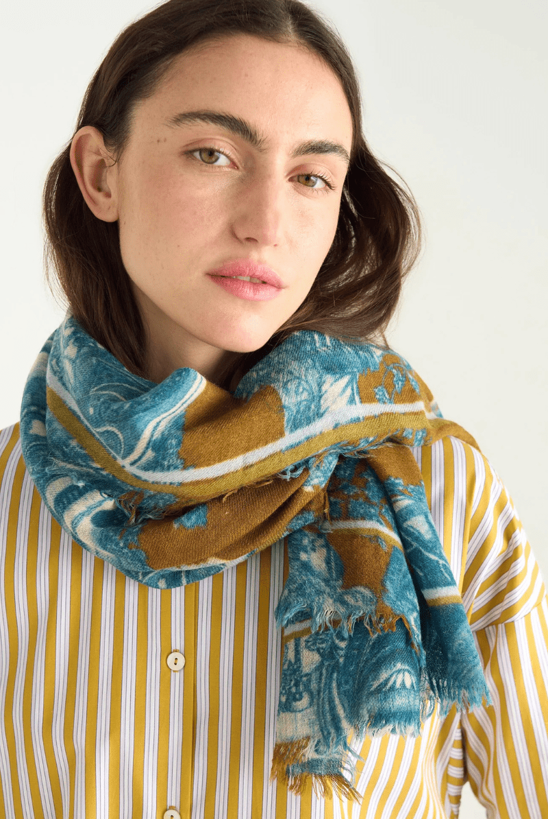 Scarf - Cotelac - Printed Wool Scarf - Archery Close