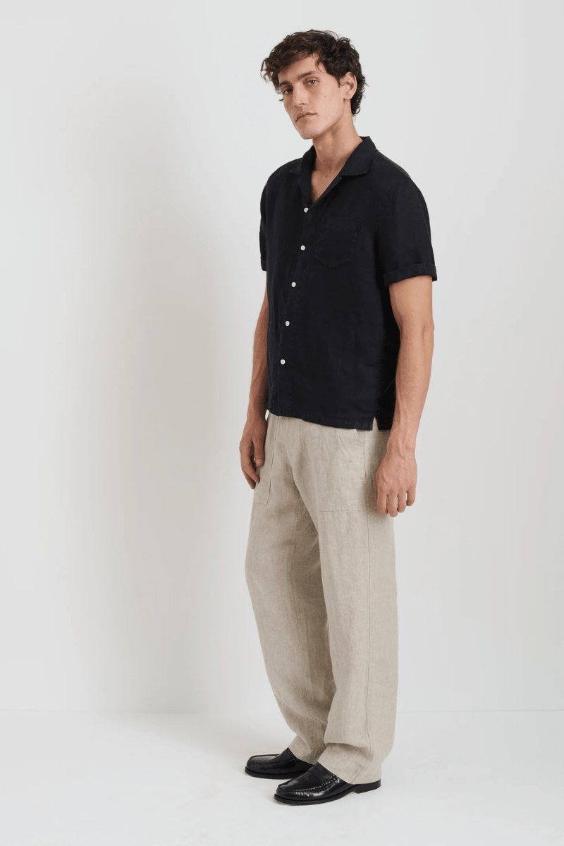 Pants - Alex Mill - Pull on Field Pant in Flax Linen - Archery Close