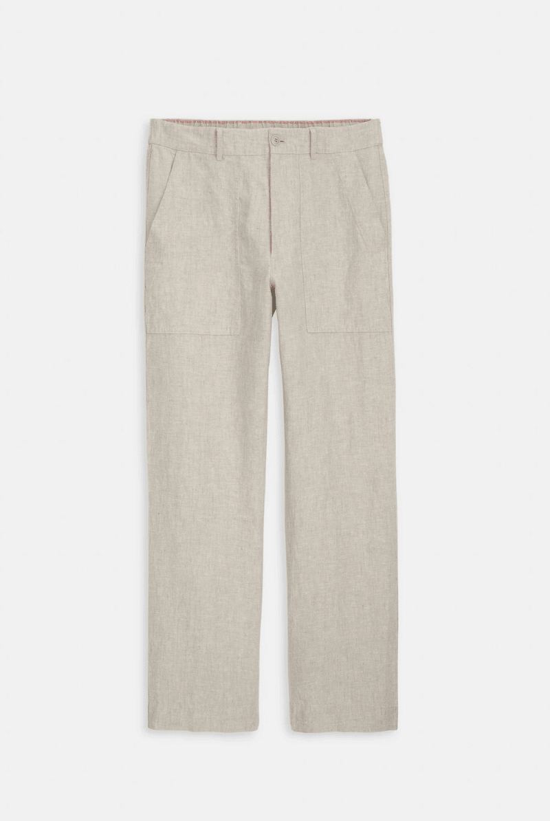 Pants - Alex Mill - Pull on Field Pant in Flax Linen - Archery Close