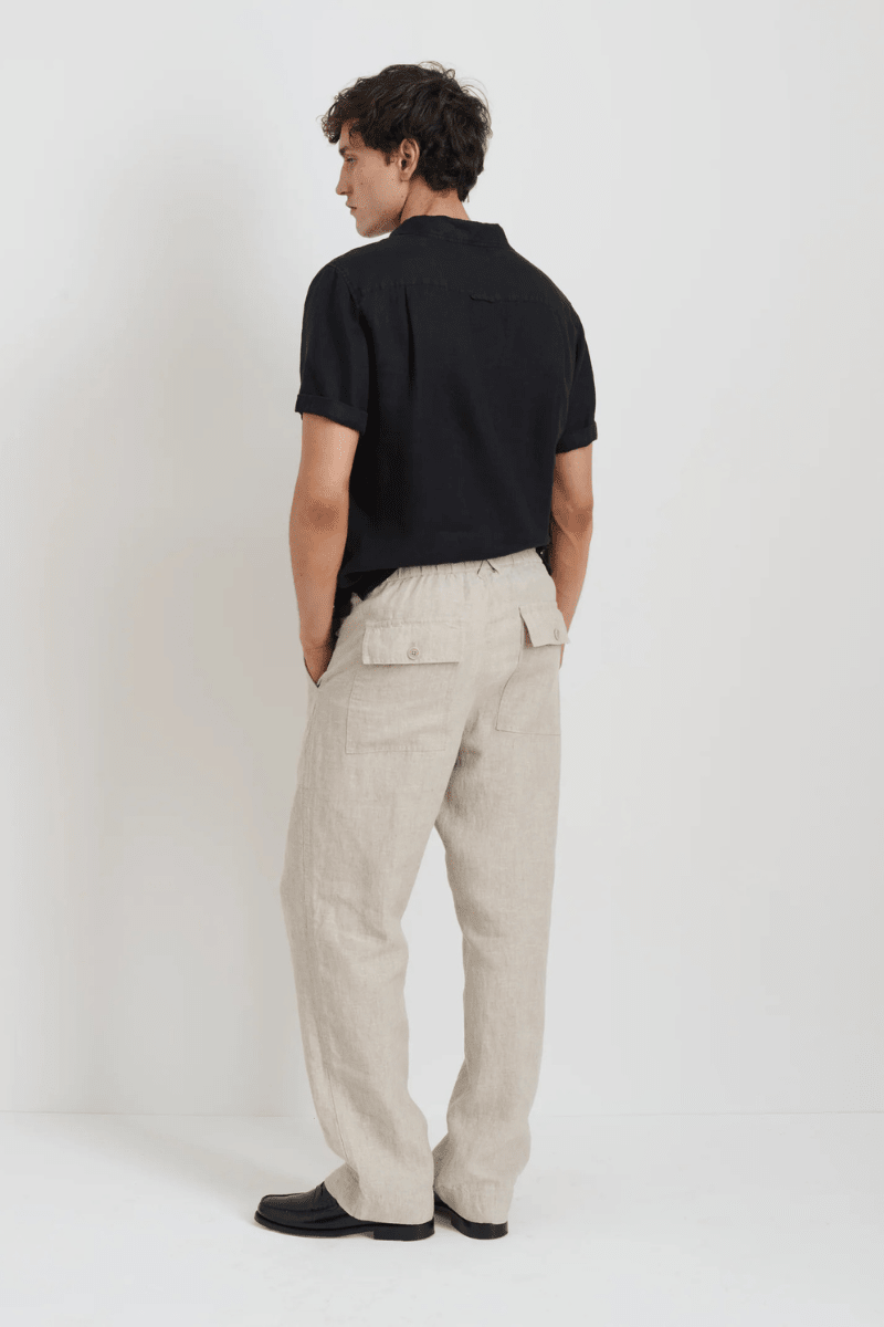 Pants - Alex Mill - Pull on Field Pant in Flax Linen - Archery Close