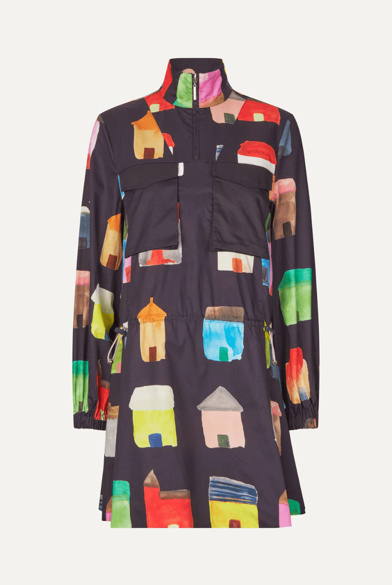 Dresses - Stine Goya - Pullover Parka Dress in Refugios - Archery Close