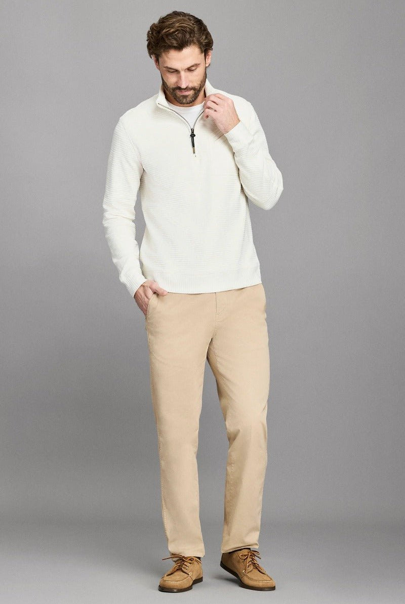 Billy Reid Quilted Half Zip - Tinted White