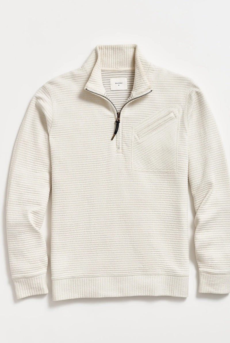Billy Reid Quilted Half Zip - Tinted White