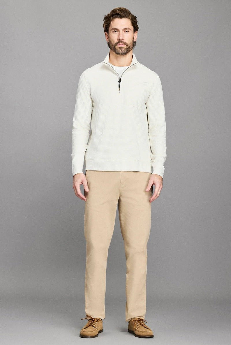 Billy Reid Quilted Half Zip - Tinted White