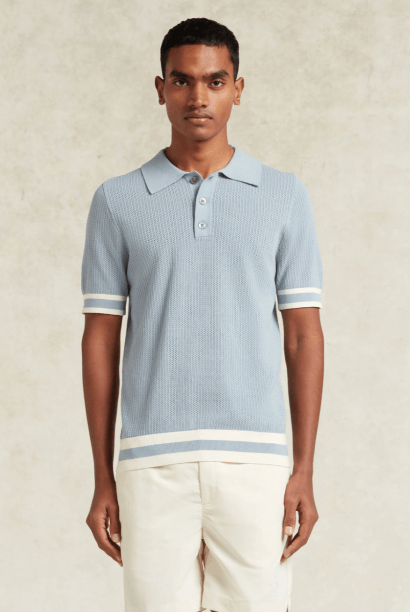 Shirts & Tops - CHE Studios - Quinn Polo in Powder Blue - Archery Close
