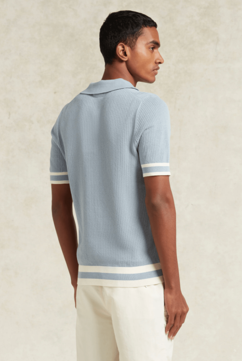 Shirts & Tops - CHE Studios - Quinn Polo in Powder Blue - Archery Close