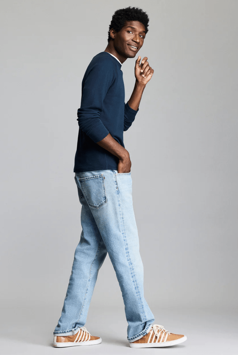 Shirts & Tops - Billy Reid - Raglan Crew in Carbon Blue - Archery Close