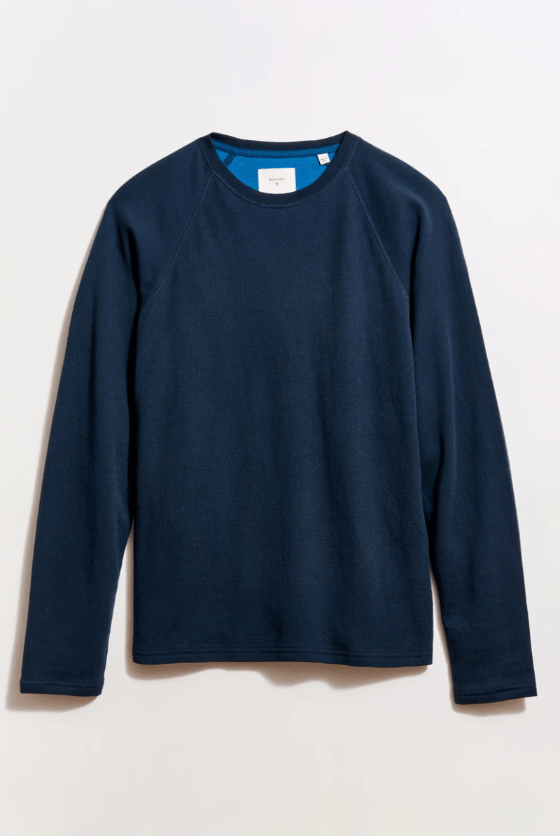 Shirts & Tops - Billy Reid - Raglan Crew in Carbon Blue - Archery Close