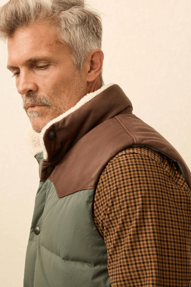 Vests - Faherty Brand - Range Down Vest in Pine Ridge - Archery Close