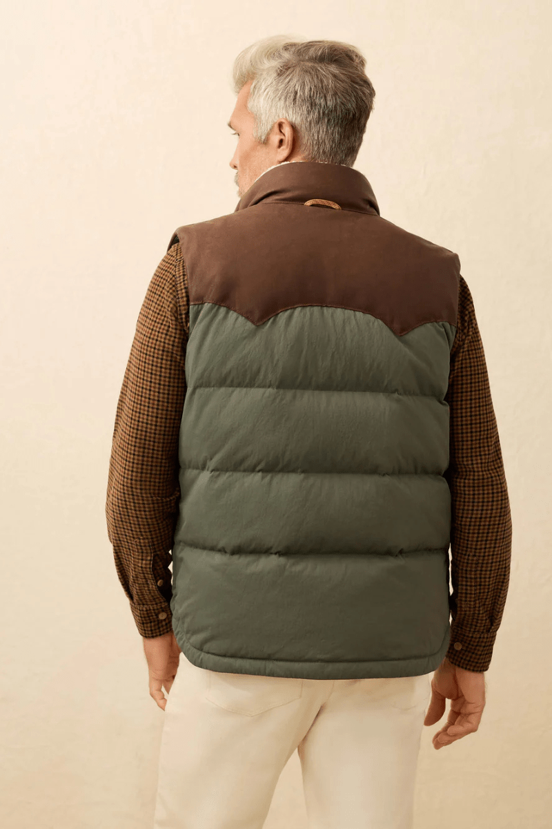 Vests - Faherty Brand - Range Down Vest in Pine Ridge - Archery Close