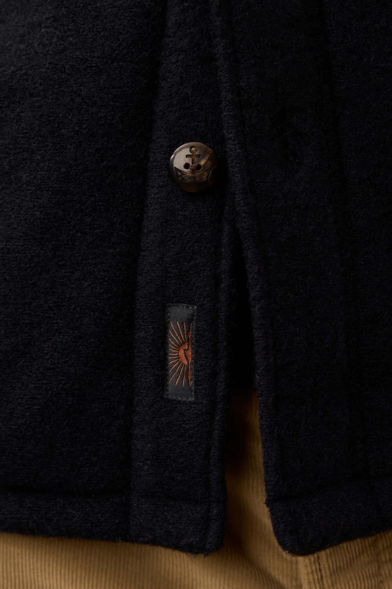 Shirts & Tops - Faherty Brand - Range Fleece Lined CPO in Navy Shadow Twill - Archery Close