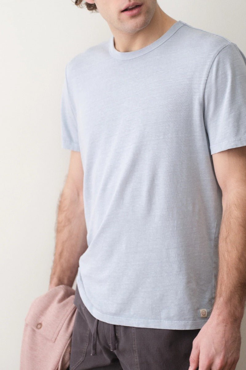 Marine Layer Relaxed Hemp Cotton Tee - Soft chambray