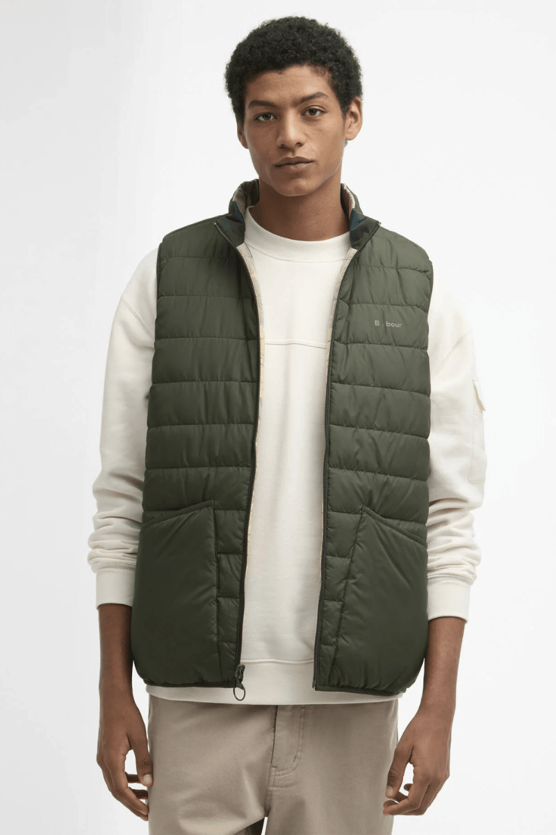 Vests - Barbour - Reversible Tartan Puffer Gilet - Archery Close