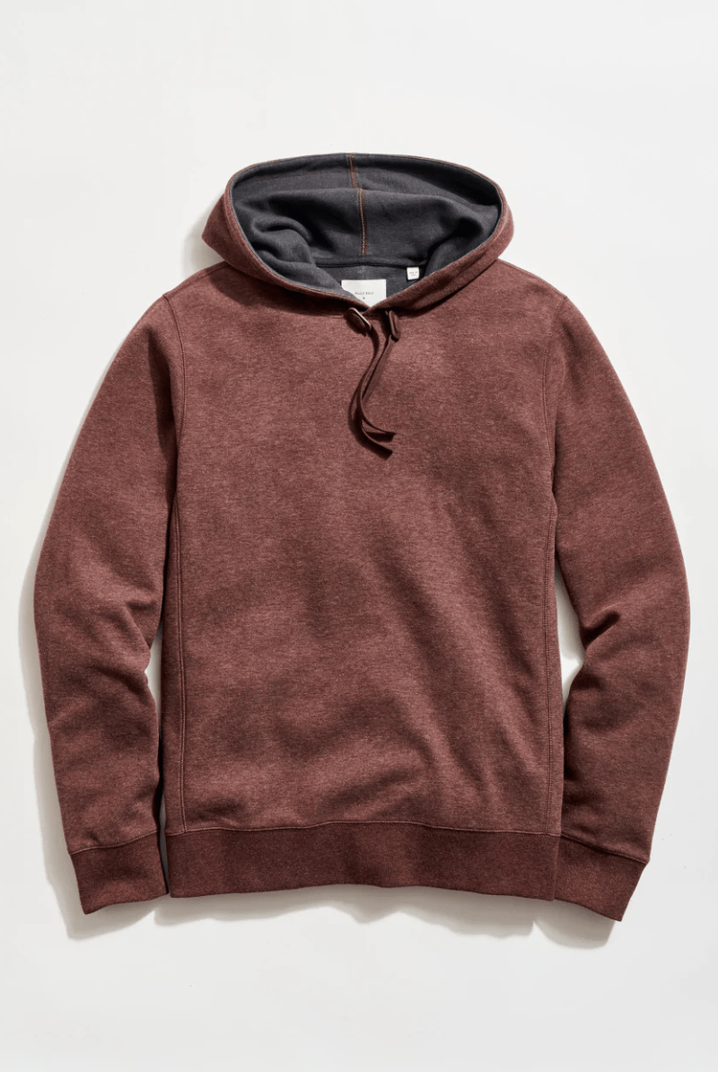 Sweatshirts - Billy Reid - Rib Hoodie Pullover in Cinnamon - Archery Close