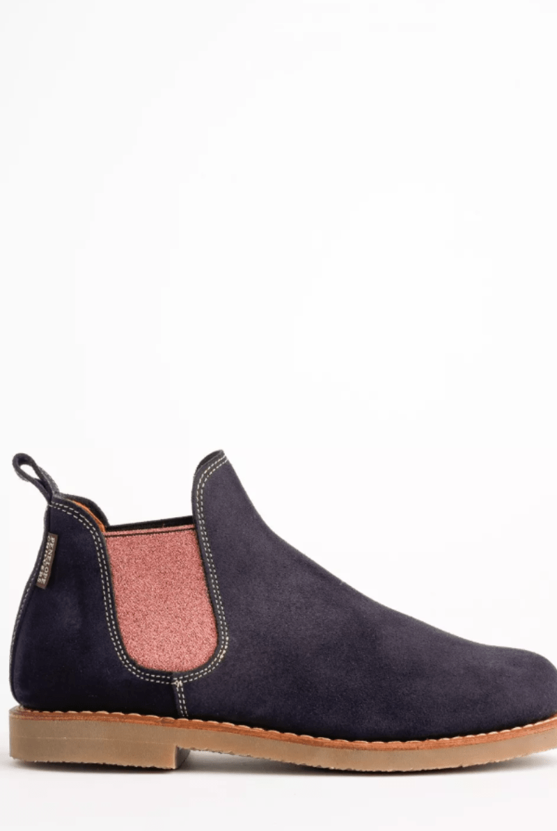 Shoes - Penelope Chilvers - Safari Suede Boot in Navy/Cinnamon - Archery Close