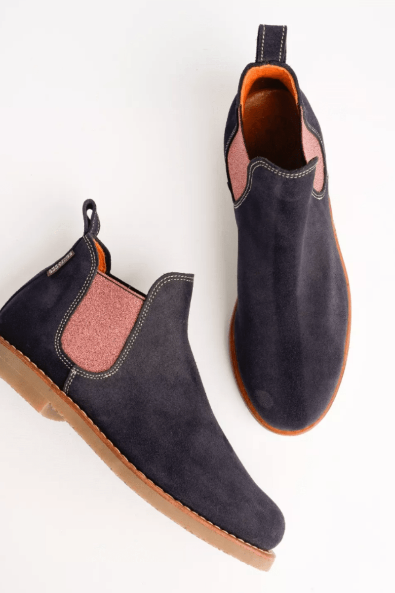 Shoes - Penelope Chilvers - Safari Suede Boot in Navy/Cinnamon - Archery Close