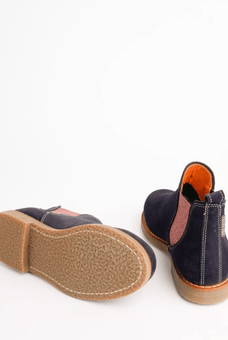 Shoes - Penelope Chilvers - Safari Suede Boot in Navy/Cinnamon - Archery Close