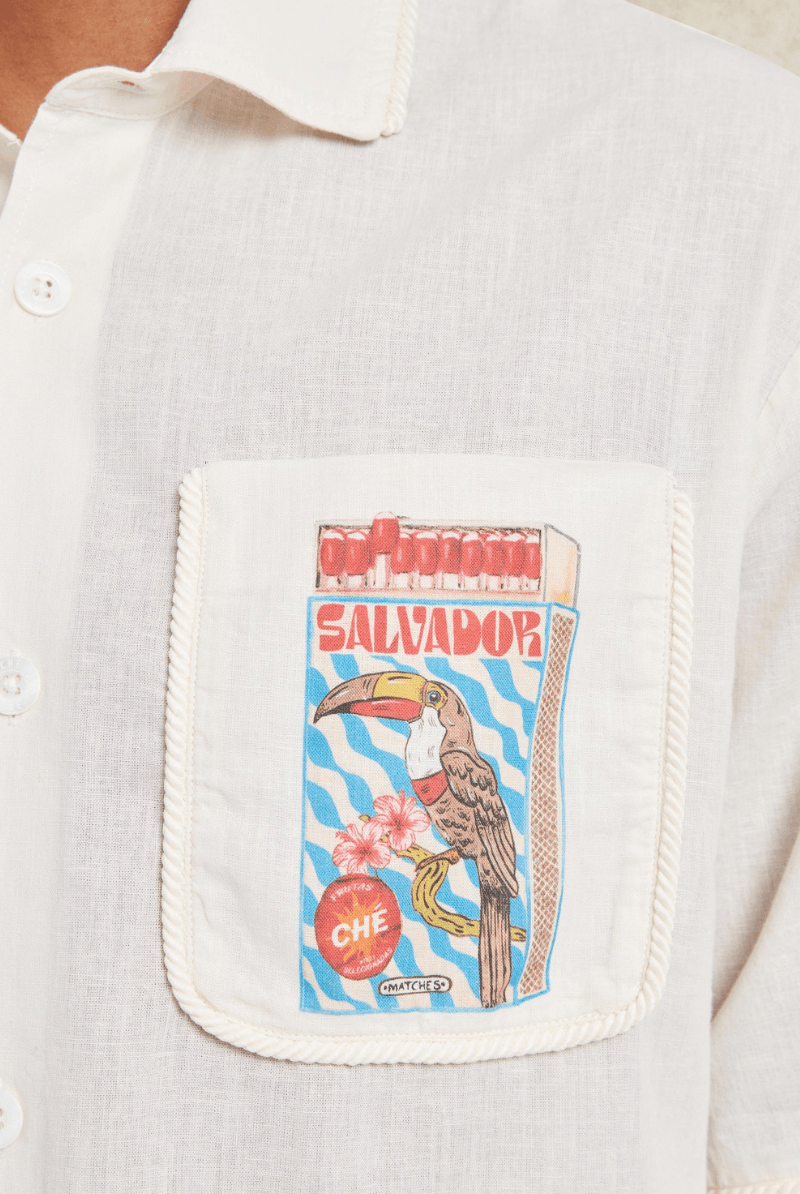 Shirts & Tops - CHE Studios - Salvador Braid Poplin Shirt - Archery Close