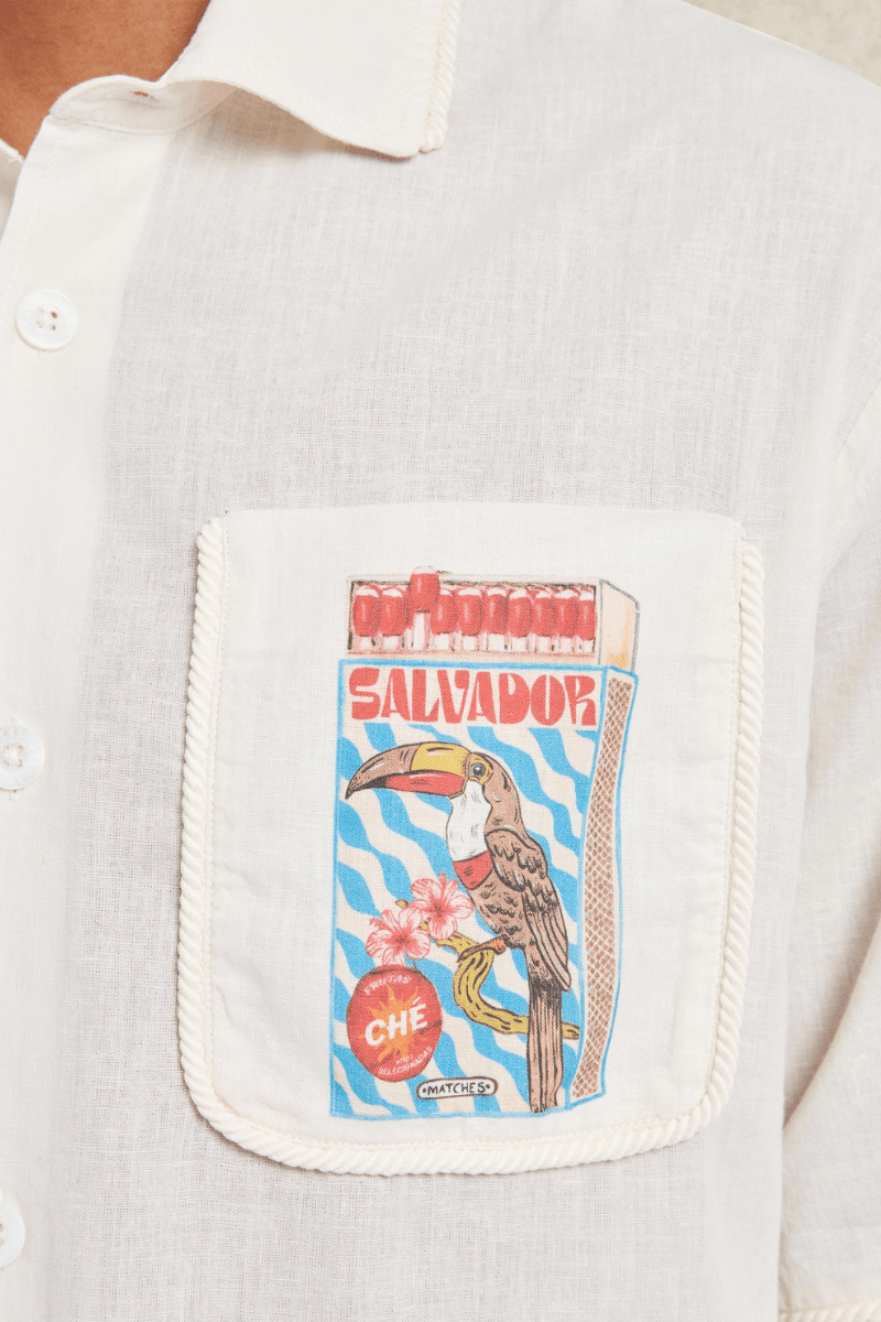 Shirts & Tops - CHE Studios - Salvador Braid Poplin Shirt - Archery Close
