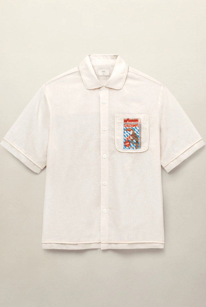 Shirts & Tops - CHE Studios - Salvador Braid Poplin Shirt - Archery Close
