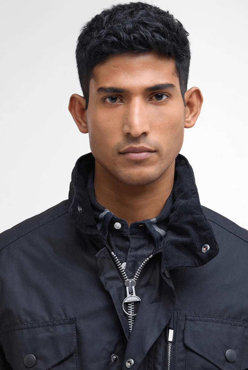 Outerwear - Barbour - Sapper Waxed Jacket in Black - Archery Close