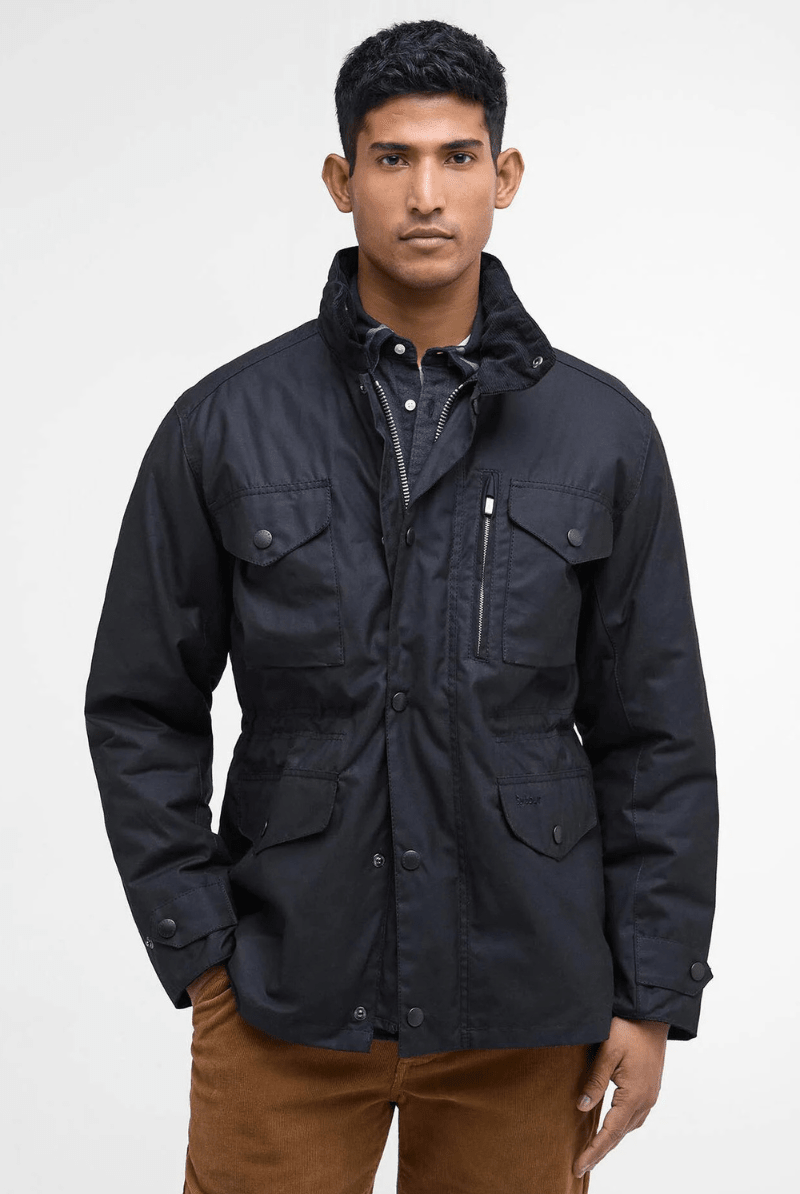 Outerwear - Barbour - Sapper Waxed Jacket in Black - Archery Close