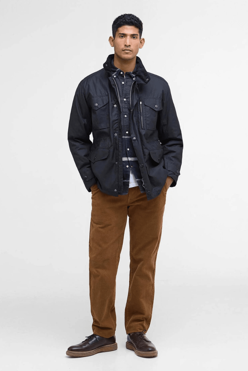 Outerwear - Barbour - Sapper Waxed Jacket in Black - Archery Close