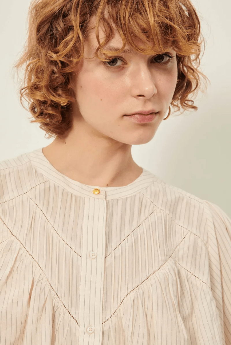 Shirts & Tops - Sessun - Savi Blouse in Sandblack - Archery Close