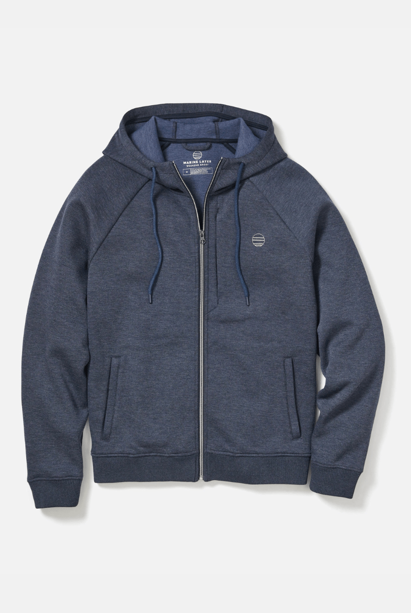 Sweatshirts - Marine Layer - Scuba Knit Zip Hoodie - Archery Close