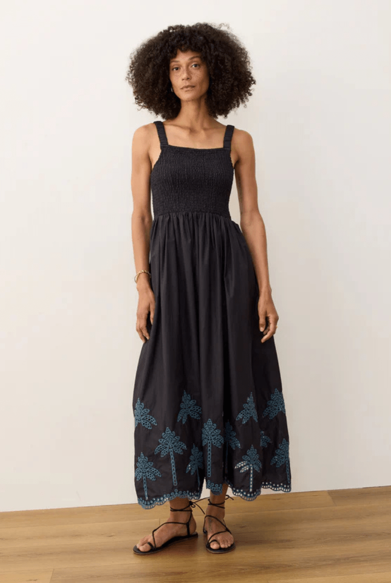 Dresses - Marine Layer - Selene Eyelet Maxi Dress - Archery Close