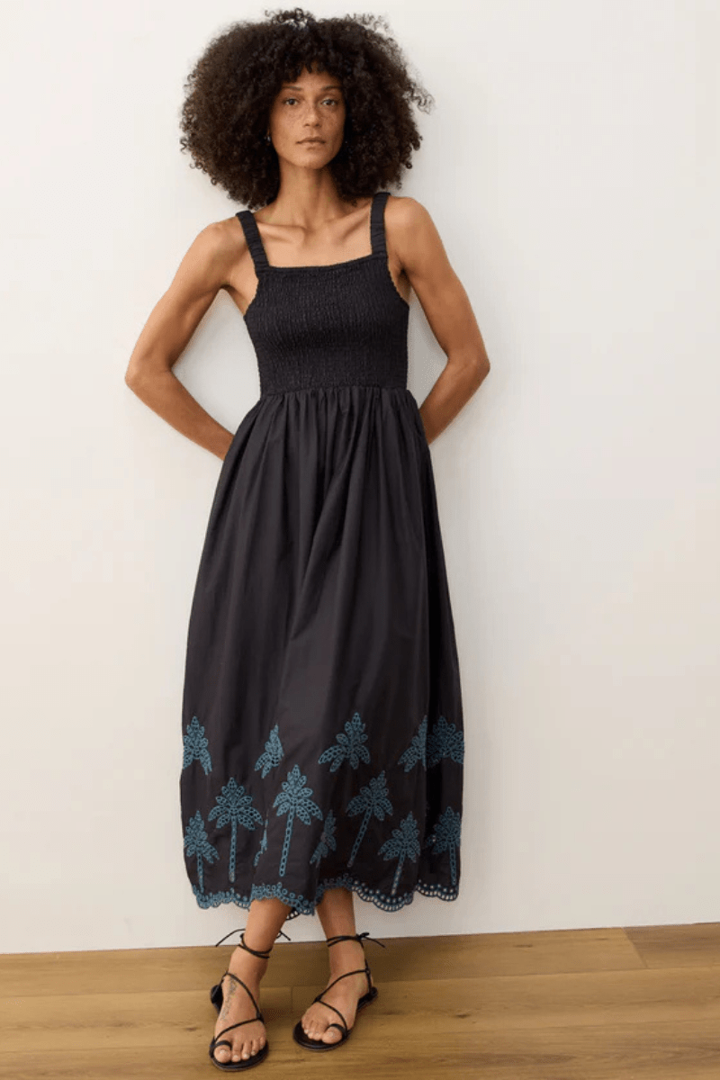Dresses - Marine Layer - Selene Eyelet Maxi Dress - Archery Close