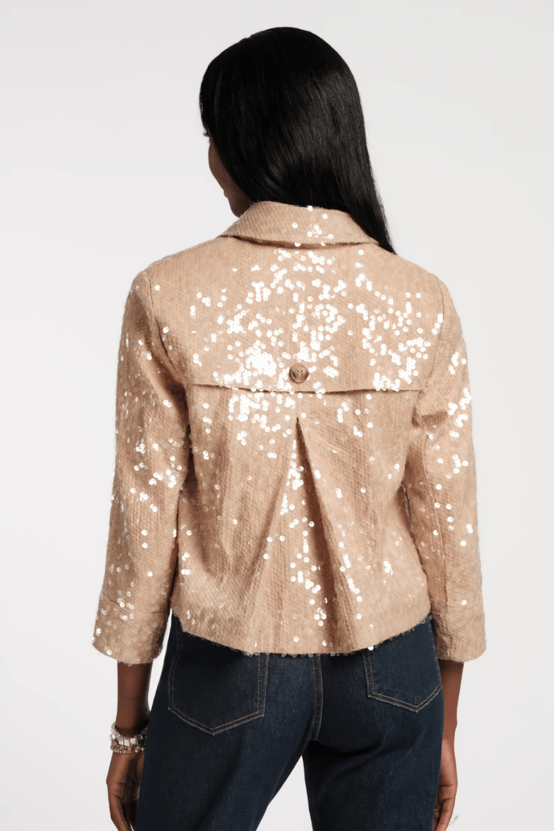 Outerwear - Frances Valentine - Sequin Moto Jacket - Archery Close
