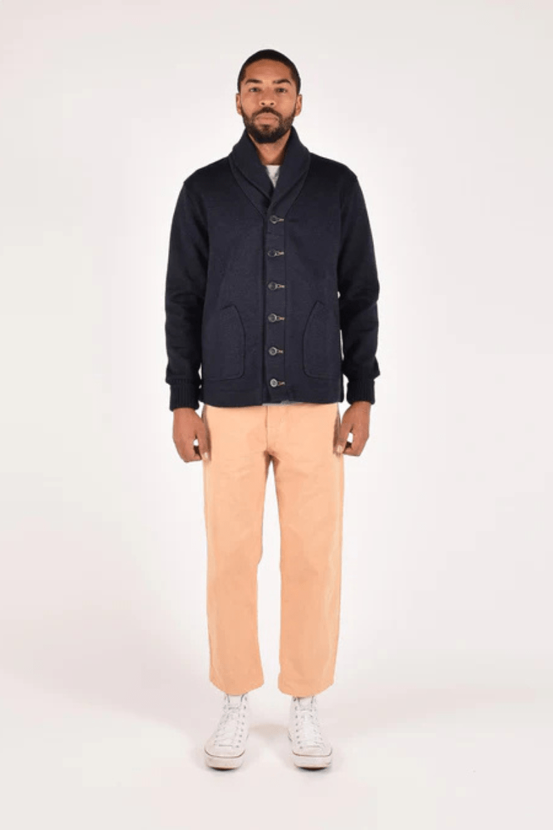 Sweater - Dehen 1920 - Shawl Sweater Coat 2.0 - Dark Navy - Archery Close