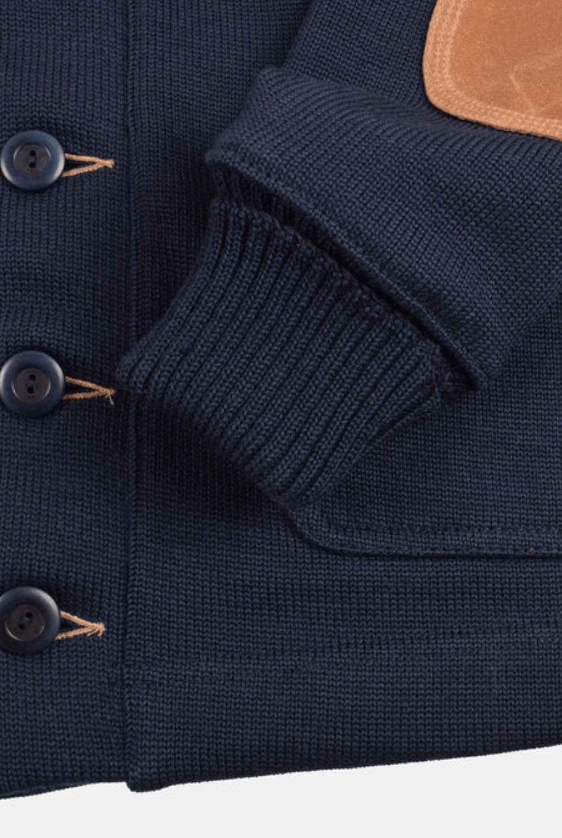 Sweater - Dehen 1920 - Shawl Sweater Coat 2.0 - Dark Navy - Archery Close