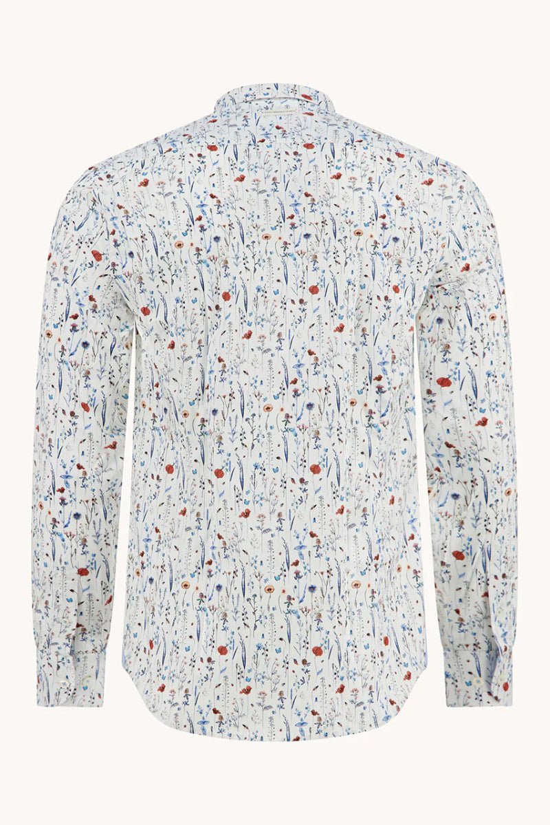 Floral patterned shirt on a white background