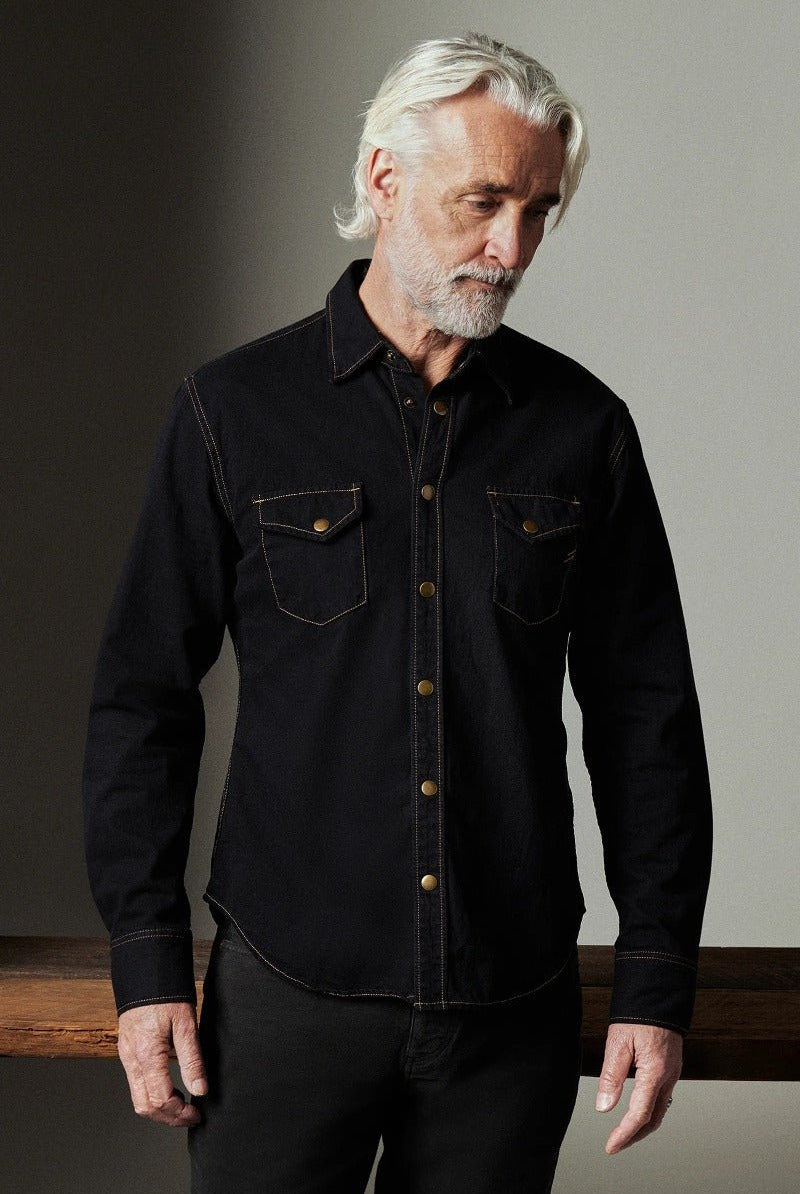 Billy Reid Shoals Denim Shirt - Black