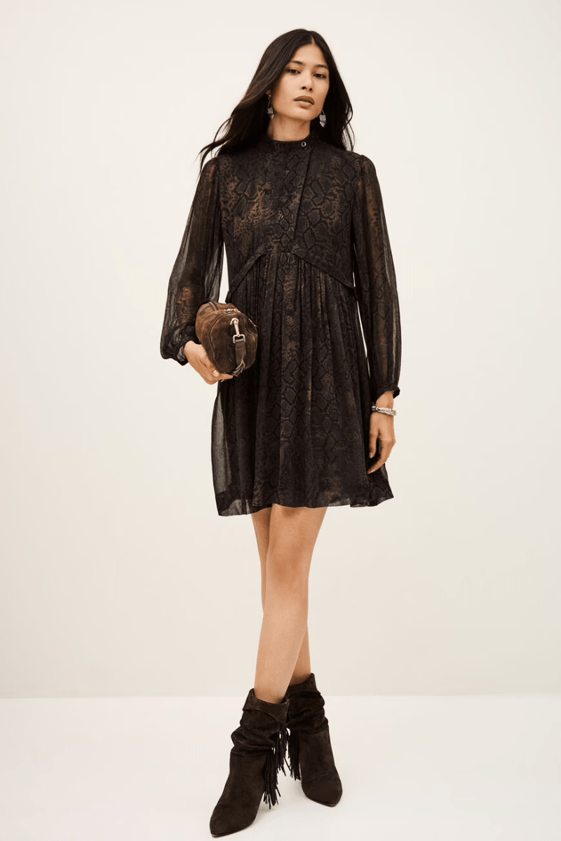 Dresses - ba&sh - Simba Dress in Brown - Archery Close